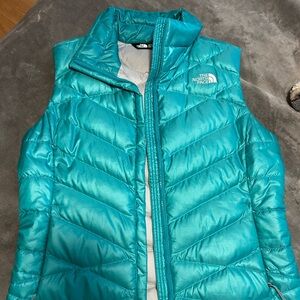 The North Face Turquoise Puffer Vest